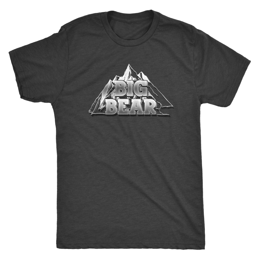 Big Bear V.2, Mens T-shirt Next Level Mens Triblend Vintage Black S