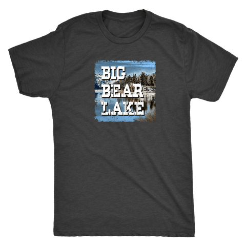 Image of Big Bear Lake V.1, Men's Shirts T-shirt Next Level Mens Triblend Vintage Black S