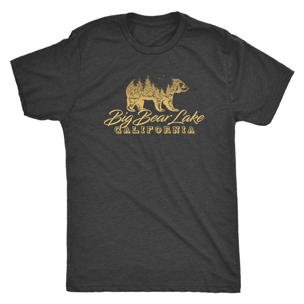 Big Bear Lake California V.2, Mens, Gold T-shirt Next Level Mens Triblend Vintage Black S