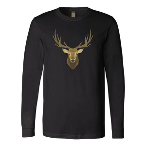 Deer Portrait, Real T-shirt Canvas Long Sleeve Shirt Black S