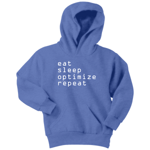 eat, sleep, optimize repeat Hoodie V.1 T-shirt Youth Hoodie Carolina Blue XS