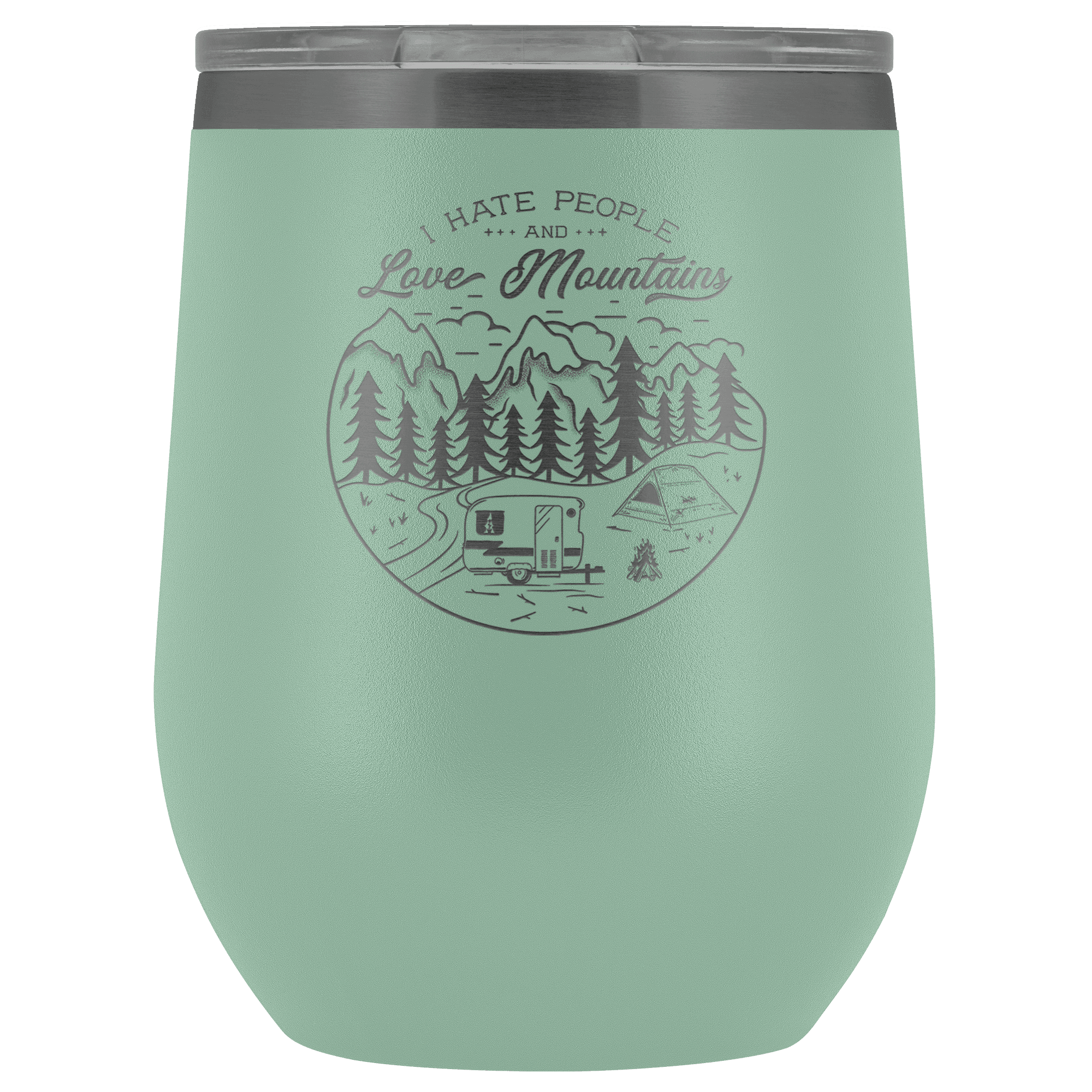 Love The Mountains | Wine Tumbler Wine Tumbler Teal 