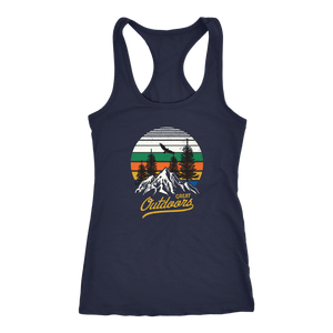 Great Outdoors Shirts | Womens T-shirt Next Level Racerback Tank Navy XS