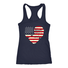 Love America Women's Racerback Tank, Blue