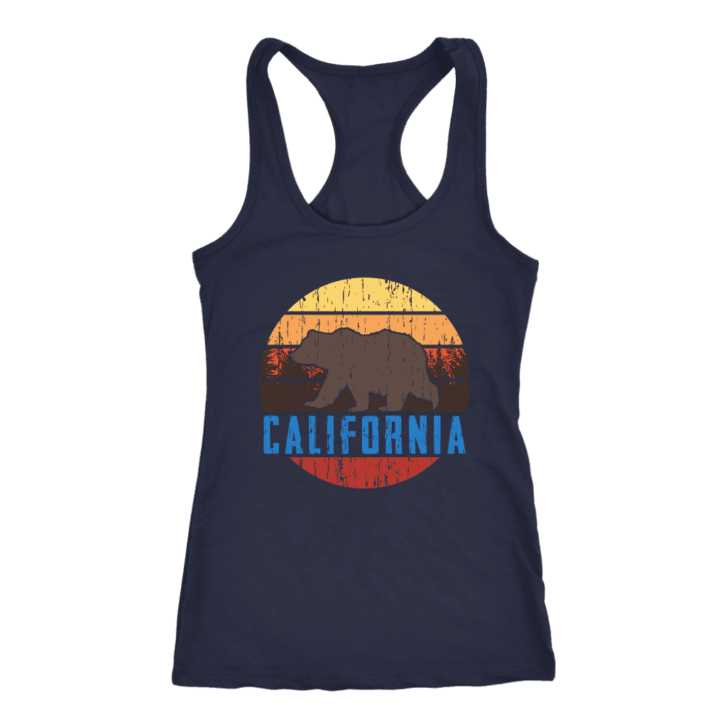 Big Bear California Shirt V.1, Womens Shirts T-shirt Next Level Racerback Tank Navy XS