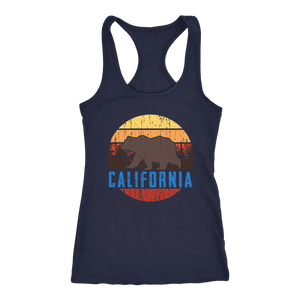 Big Bear California Shirt V.1, Womens Shirts T-shirt Next Level Racerback Tank Navy XS