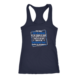 You shall not be afraid. Pslam 91: 5-6 Womens White