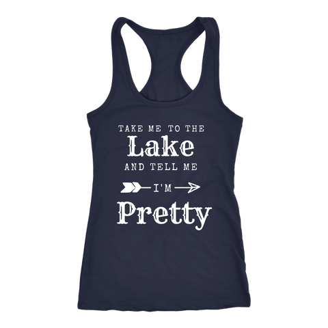 Image of To The Lake T-shirt Next Level Racerback Tank Navy XS