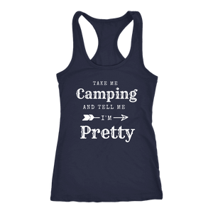 Take Me Camping, Tell Me I'm Pretty Womens Shirt T-shirt Next Level Racerback Tank Navy XS