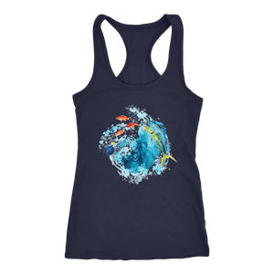 Dorado Fish T-shirt Next Level Racerback Tank Navy XS