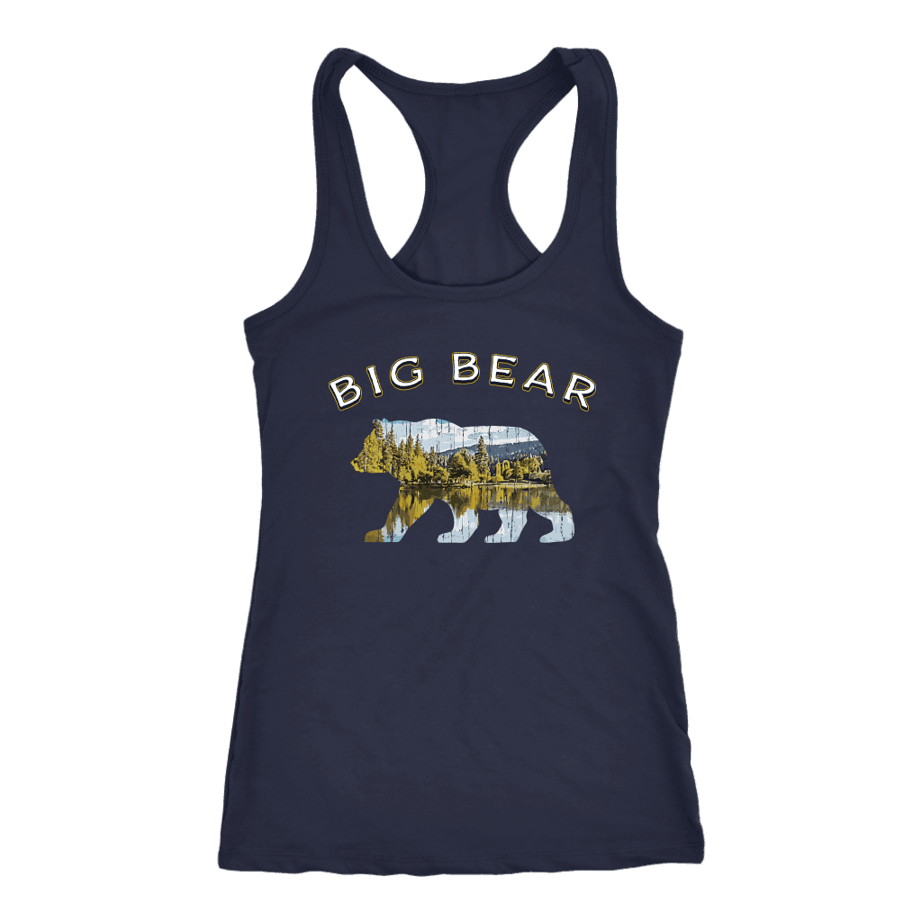 Big Bear Shirt V.1 Women's Shirt T-shirt Next Level Racerback Tank Navy XS