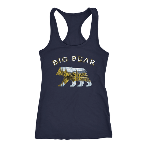 Image of Big Bear Shirt V.1 Women's Shirt T-shirt Next Level Racerback Tank Navy XS