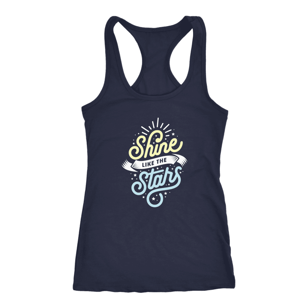 Shine Like The Stars T-shirt Next Level Racerback Tank Navy XS