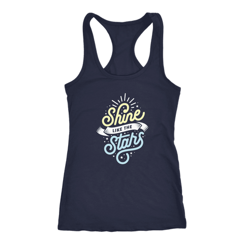 Image of Shine Like The Stars T-shirt Next Level Racerback Tank Navy XS