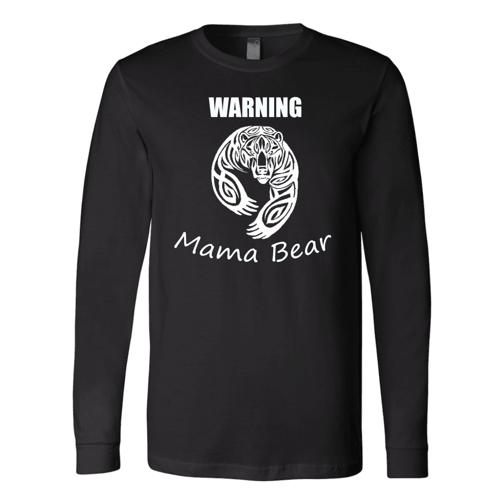 WARNING Mama Bear Celtic T-shirt Canvas Long Sleeve Shirt Black S
