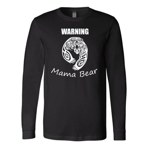 Image of WARNING Mama Bear Celtic T-shirt Canvas Long Sleeve Shirt Black S