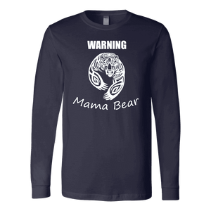 WARNING Mama Bear Celtic T-shirt Canvas Long Sleeve Shirt Navy S