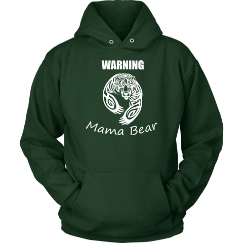 Image of WARNING Mama Bear Celtic Hoodie T-shirt Unisex Hoodie Dark Green S