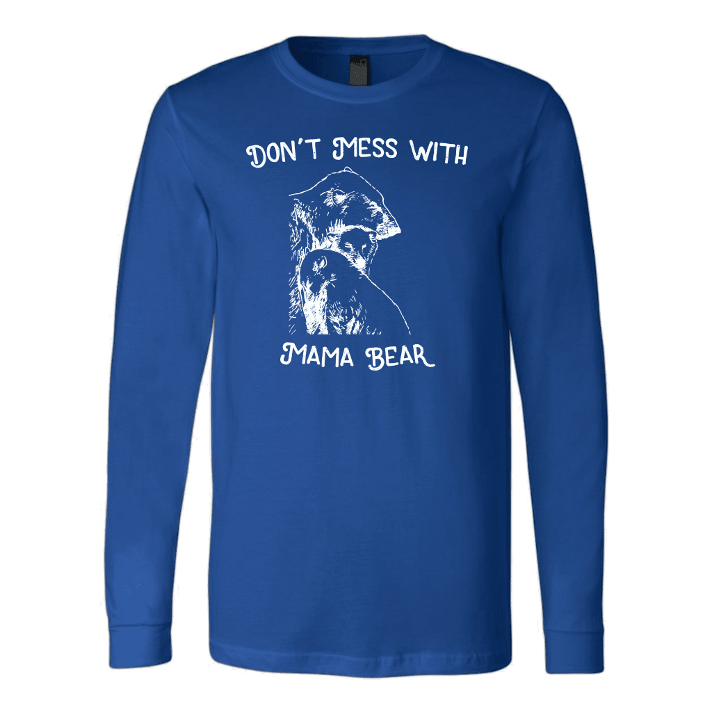 Mama Bear Sketch 1 T-shirt Canvas Long Sleeve Shirt Royal S
