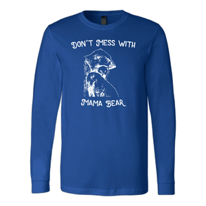 Mama Bear Sketch 1 T-shirt Canvas Long Sleeve Shirt Royal S