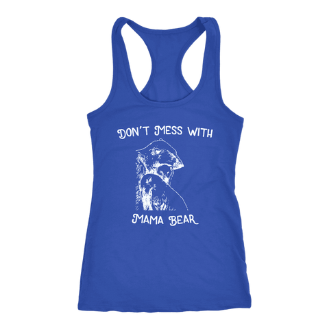 Image of Mama Bear Sketch 1 T-shirt Next Level Racerback Tank Royal XS
