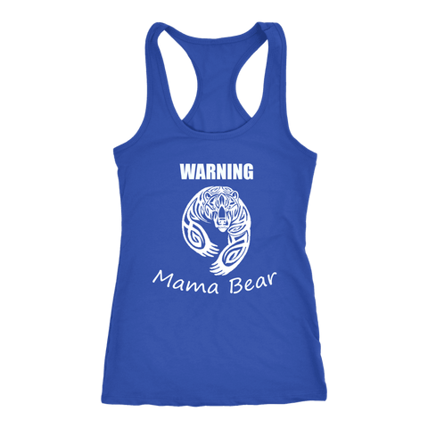 Image of WARNING Mama Bear Celtic T-shirt Next Level Racerback Tank Royal XS