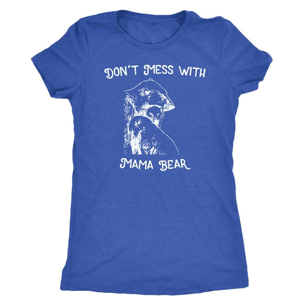 Mama Bear Sketch 1 T-shirt Next Level Womens Triblend Vintage Royal S