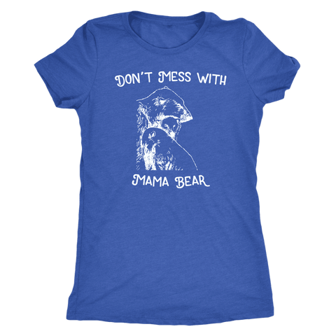 Image of Mama Bear Sketch 1 T-shirt Next Level Womens Triblend Vintage Royal S