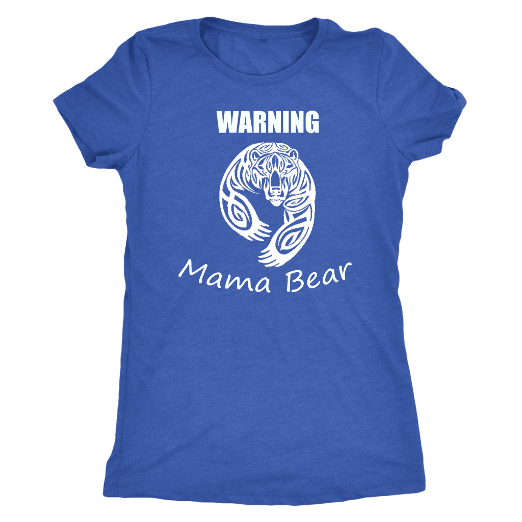 WARNING Mama Bear Celtic T-shirt Next Level Womens Triblend Vintage Royal S