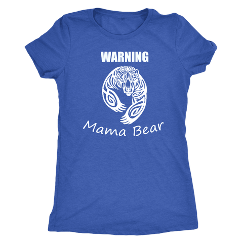 Image of WARNING Mama Bear Celtic T-shirt Next Level Womens Triblend Vintage Royal S