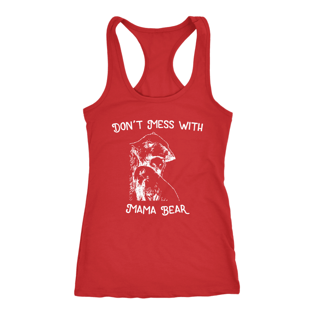 Mama Bear Sketch 1 T-shirt Next Level Racerback Tank Red XS