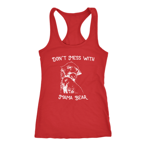 Image of Mama Bear Sketch 1 T-shirt Next Level Racerback Tank Red XS