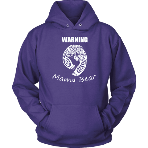 Image of WARNING Mama Bear Celtic Hoodie T-shirt Unisex Hoodie Purple S