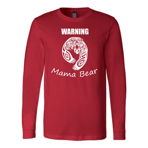 WARNING Mama Bear Celtic T-shirt Canvas Long Sleeve Shirt Red S