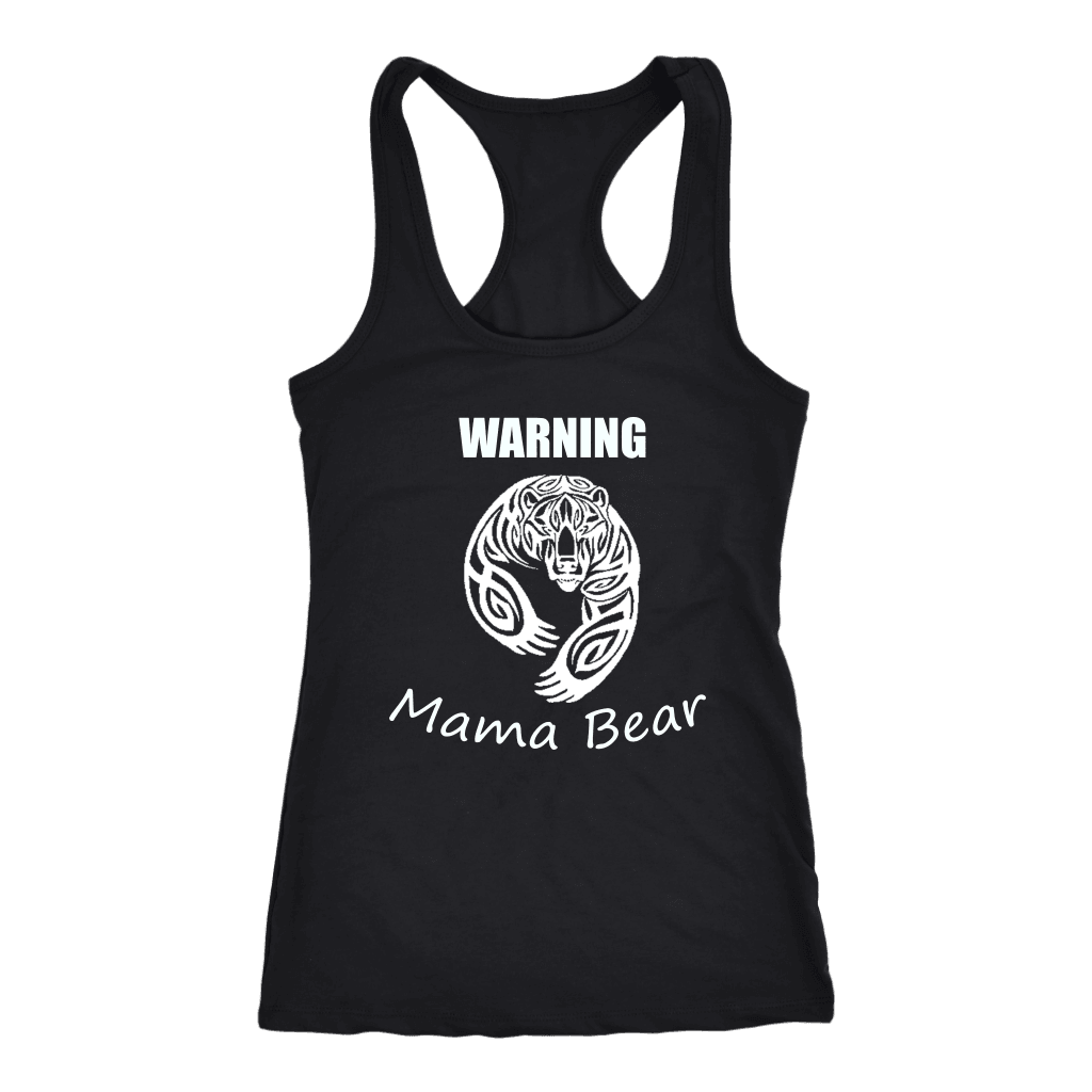 WARNING Mama Bear Celtic T-shirt Next Level Racerback Tank Black XS