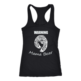 WARNING Mama Bear Celtic T-shirt Next Level Racerback Tank Black XS