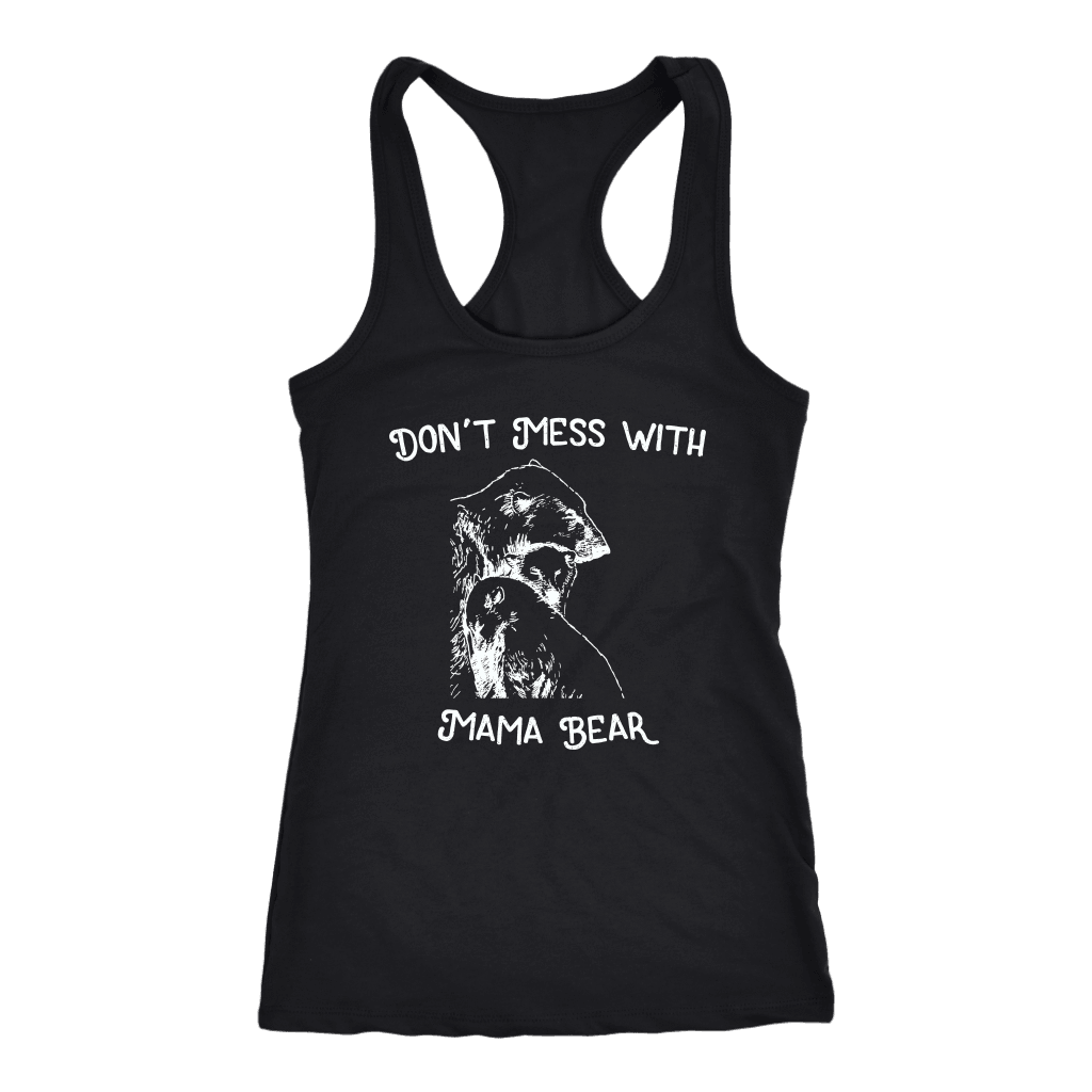 Mama Bear Sketch 1 T-shirt Next Level Racerback Tank Black XS