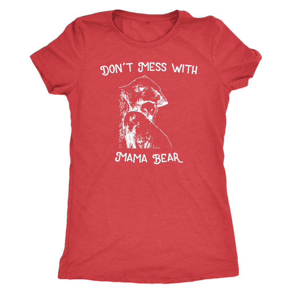 Mama Bear Sketch 1 T-shirt Next Level Womens Triblend Vintage Red S