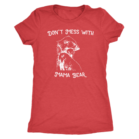 Image of Mama Bear Sketch 1 T-shirt Next Level Womens Triblend Vintage Red S