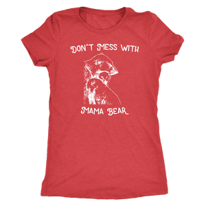 Mama Bear Sketch 1 T-shirt Next Level Womens Triblend Vintage Red S