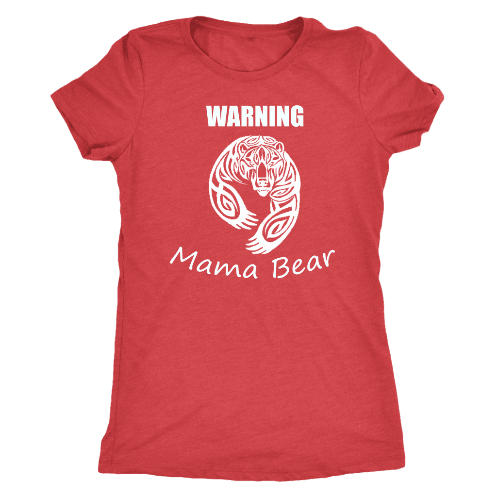 WARNING Mama Bear Celtic T-shirt Next Level Womens Triblend Vintage Red S