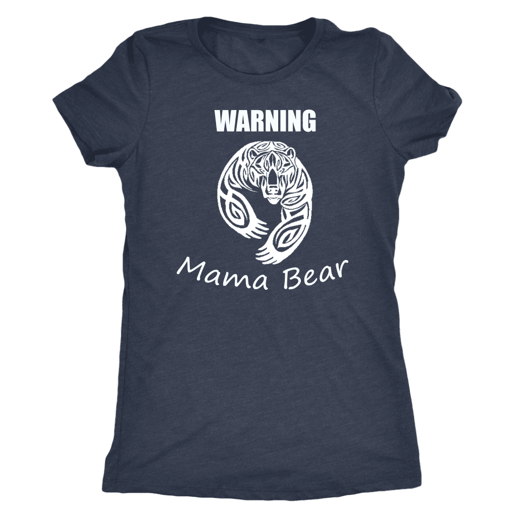 WARNING Mama Bear Celtic T-shirt Next Level Womens Triblend Vintage Navy S