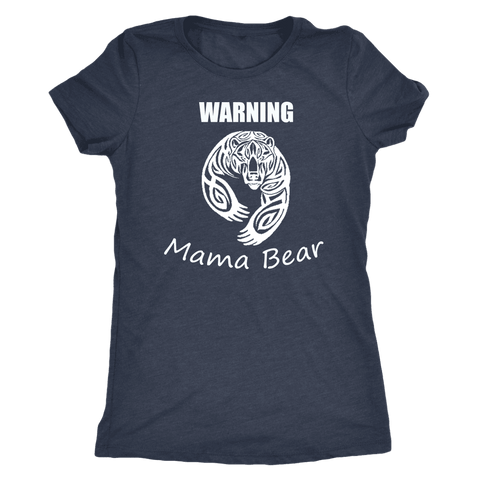 Image of WARNING Mama Bear Celtic T-shirt Next Level Womens Triblend Vintage Navy S