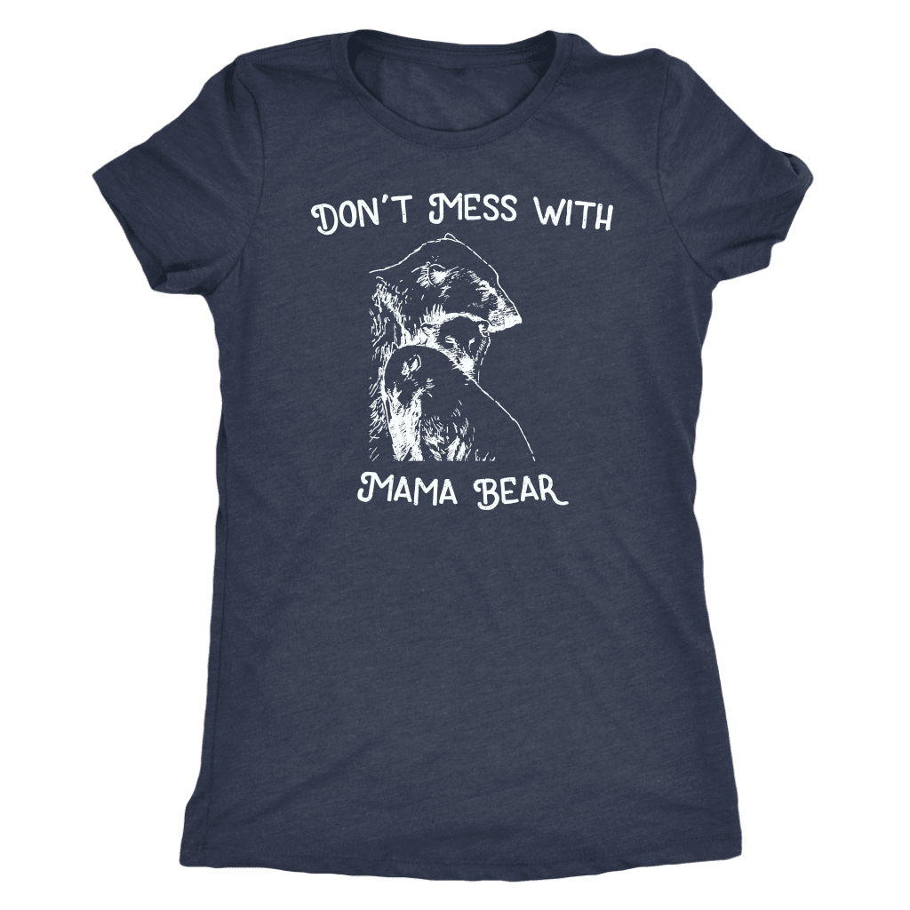 Mama Bear Sketch 1 T-shirt Next Level Womens Triblend Vintage Navy S