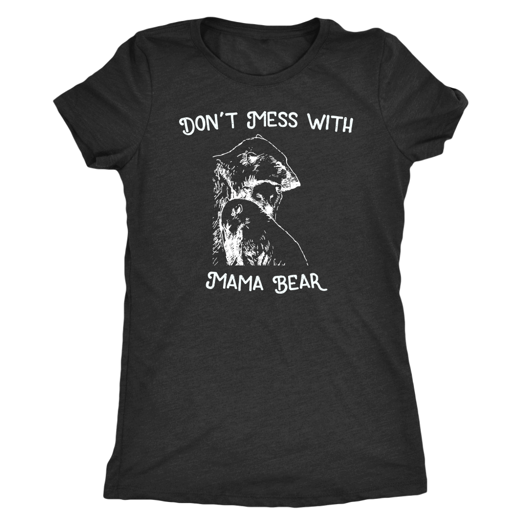 Mama Bear Sketch 1 T-shirt Next Level Womens Triblend Vintage Black S