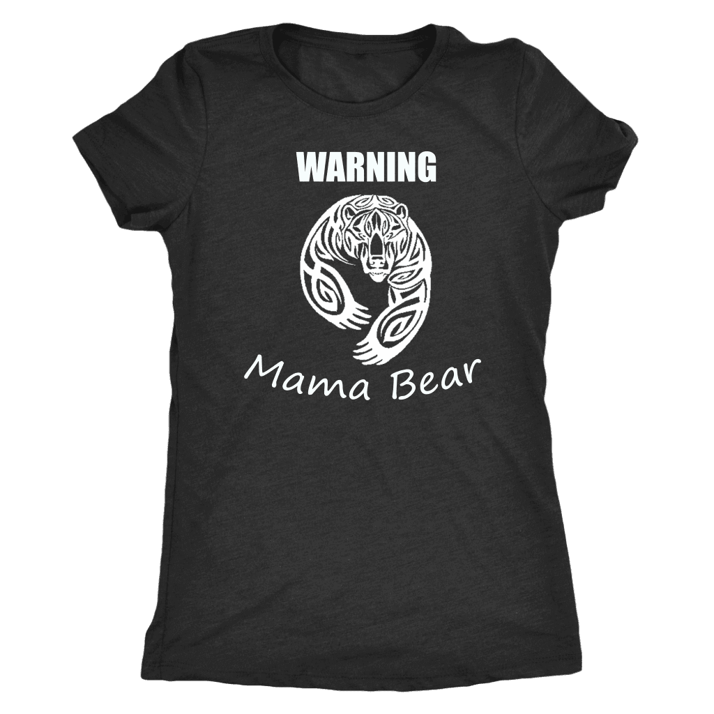 WARNING Mama Bear Celtic T-shirt Next Level Womens Triblend Vintage Black S