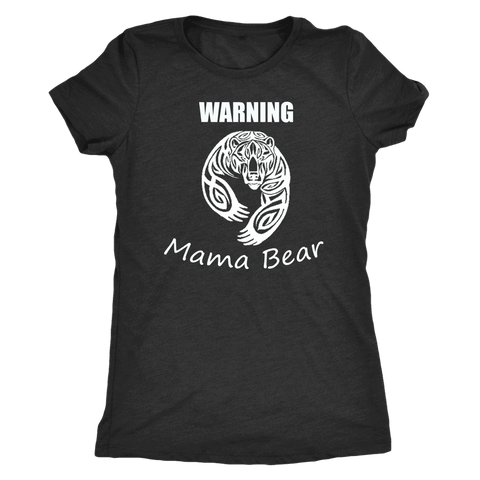 Image of WARNING Mama Bear Celtic T-shirt Next Level Womens Triblend Vintage Black S