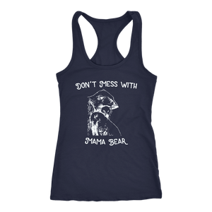 Mama Bear Sketch 1 T-shirt Next Level Racerback Tank Navy XS