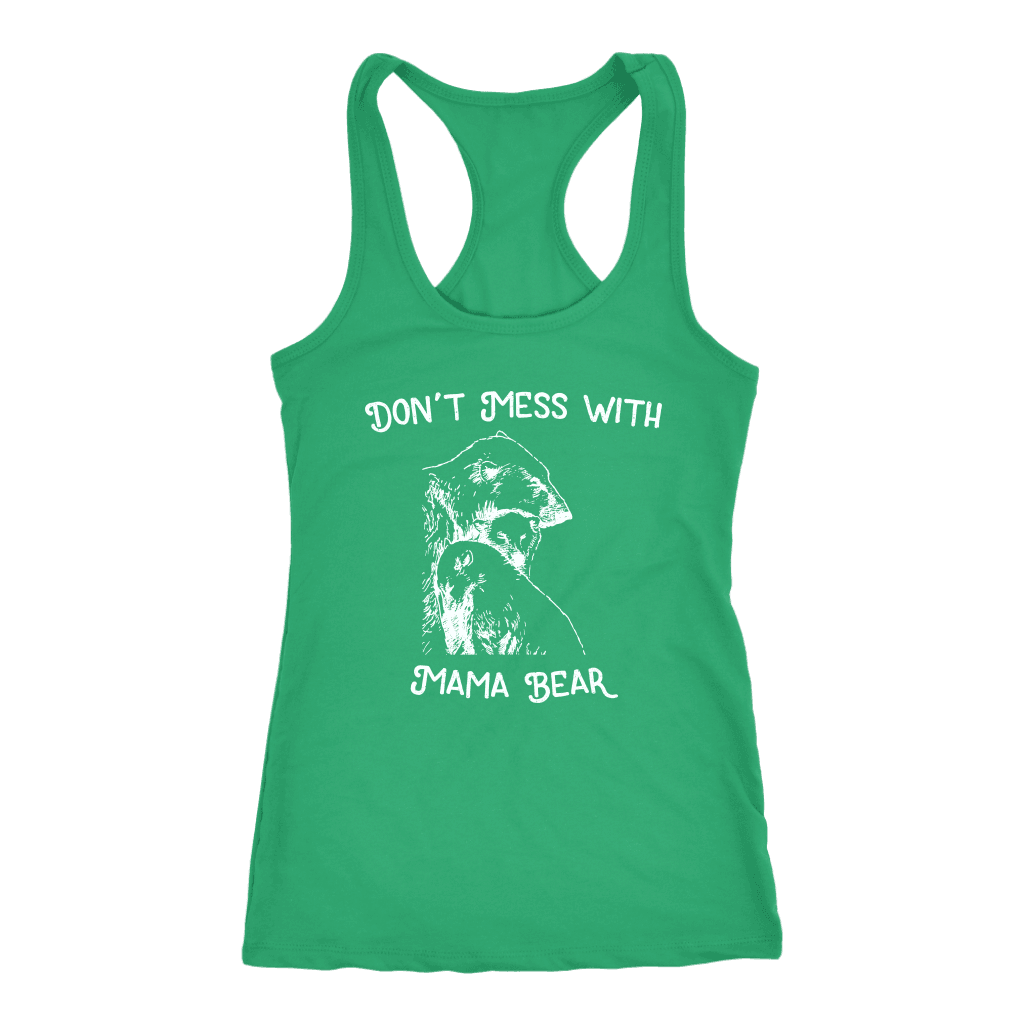 Mama Bear Sketch 1 T-shirt Next Level Racerback Tank Kelly XS