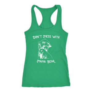 Mama Bear Sketch 1 T-shirt Next Level Racerback Tank Kelly XS